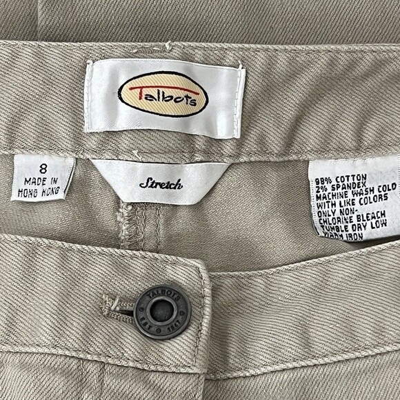 Talbots Womens Size 8 Cotton Blend Beige Cropped Jeans - Picture 4 of 4